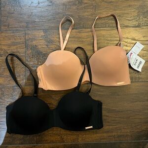 Nude and Black Danskin Bras